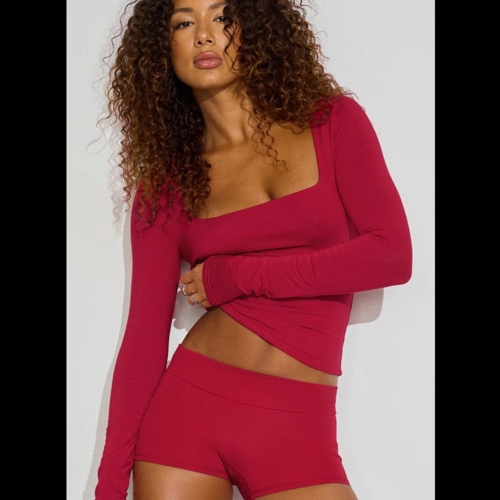 Garage - Smooth Open Neck Long Sleeve Tee